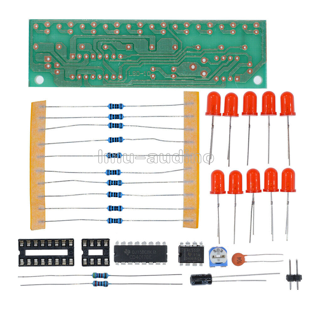NE555+CD4017 LED light water electronic suite lamp module red DIY kit