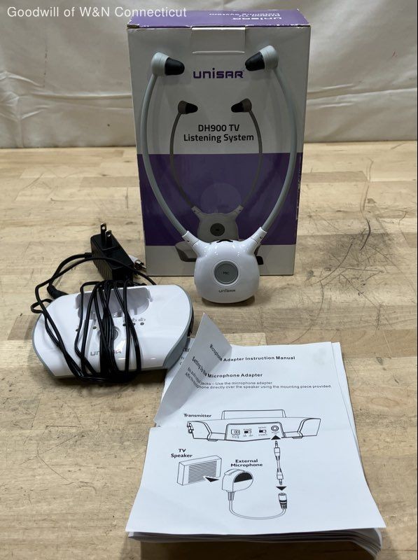 Unisar DH900 TV Listening System 2.4GHz Digital Wireless Headphones Station