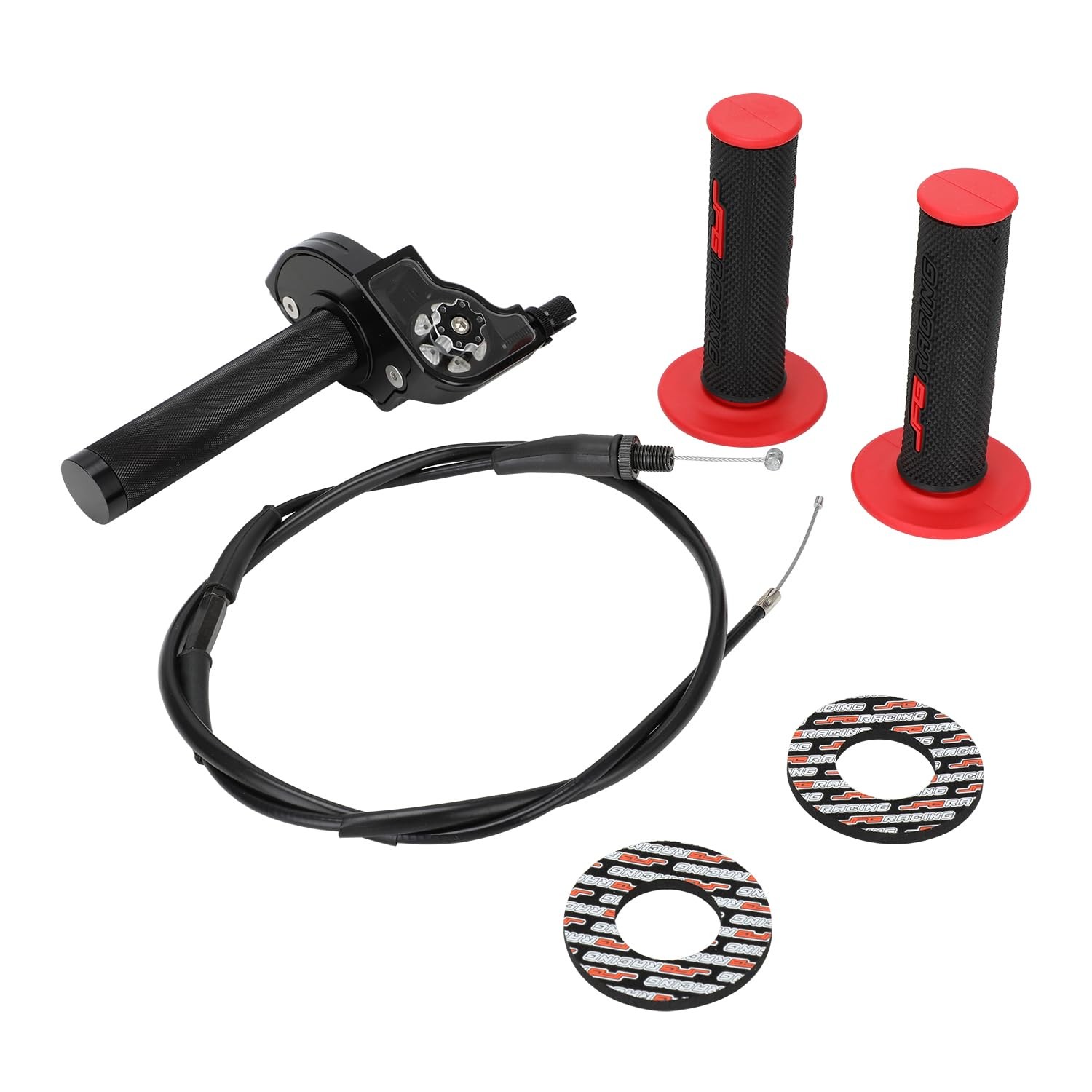 Motorcycle Throttle Assembly,7/8" 22mm Twist Throttle Grips With Rotating Sha...