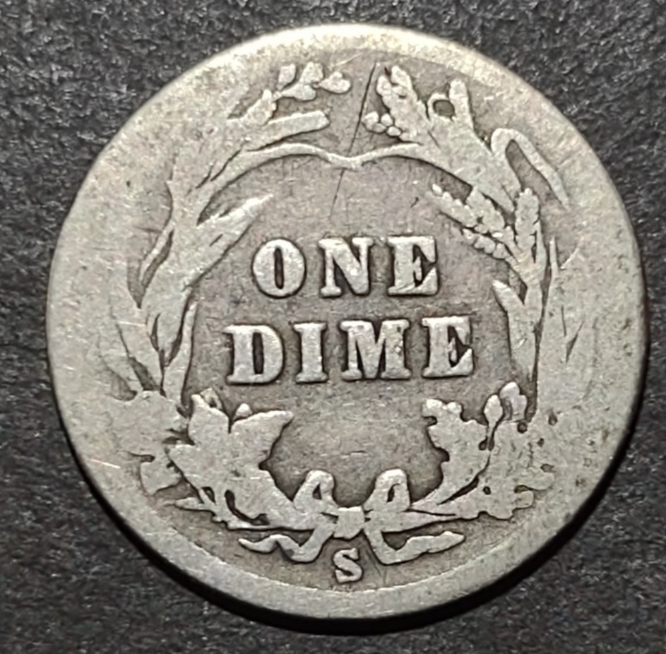 1904-S Silver Barber Dime Coin
