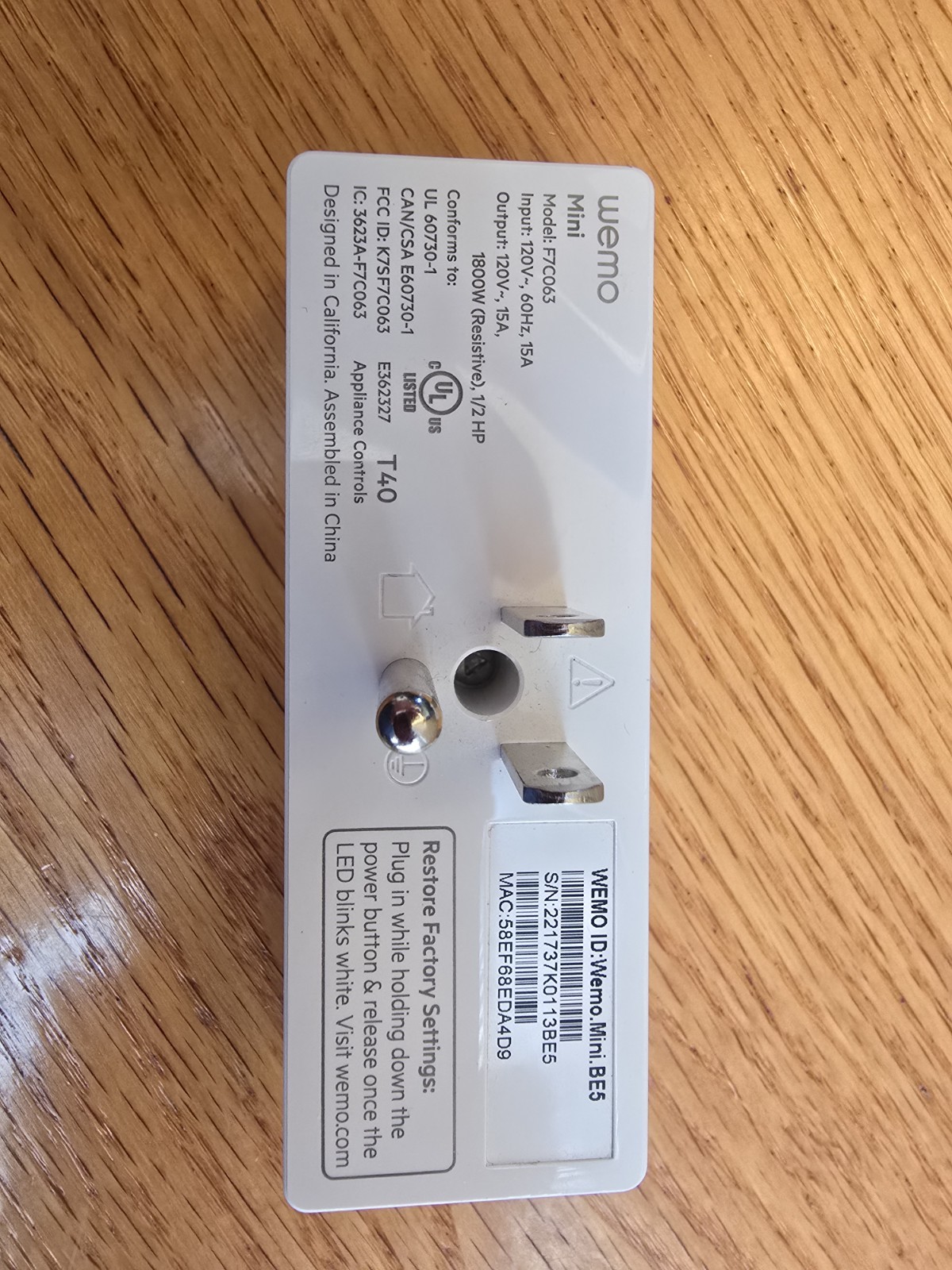 WeMo F7C063 WiFi Smart Plug Alexa, Google Apple - 2 pack TESTS GOOD!