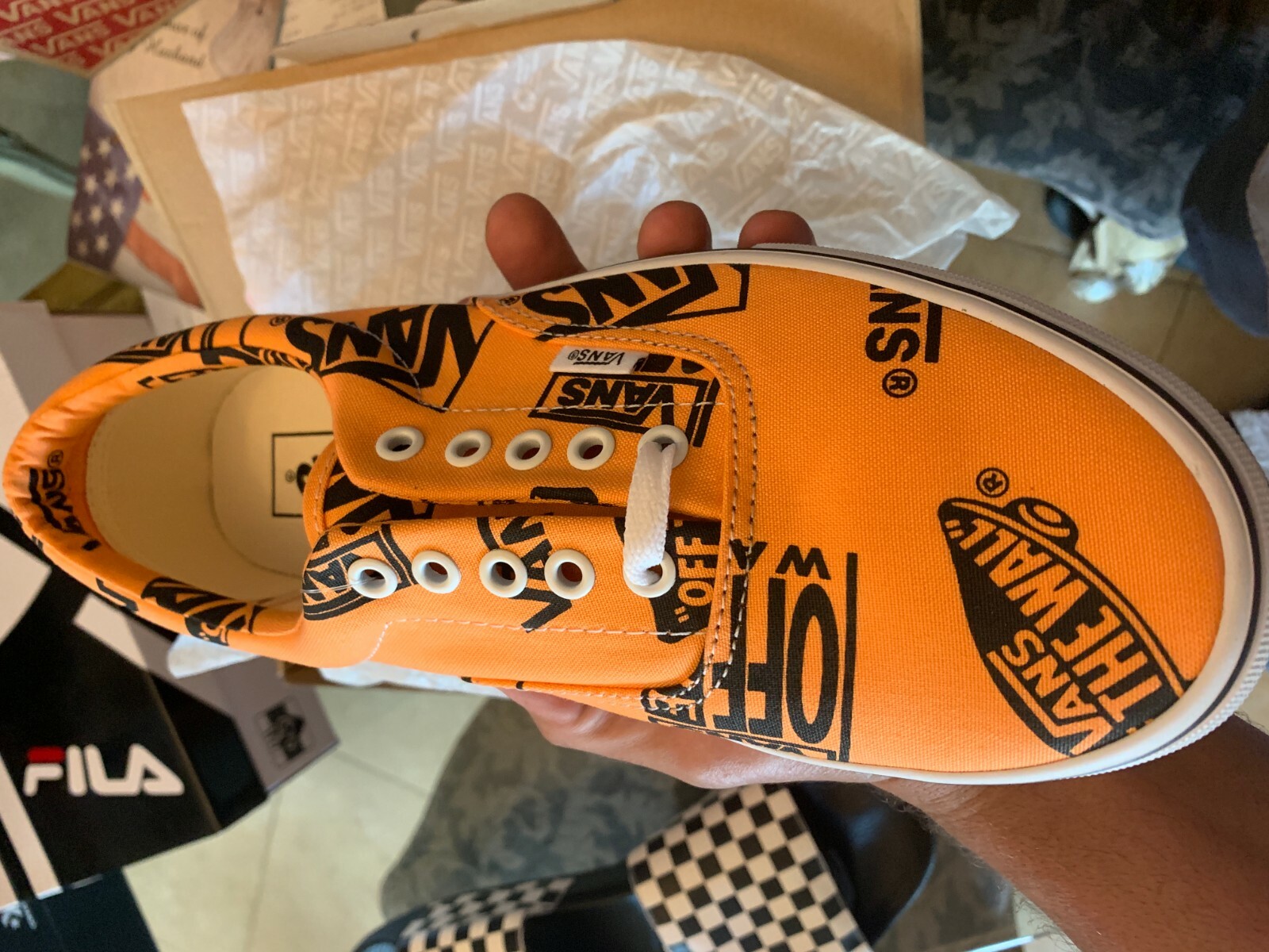 Vans Mens Era Tangerine Black Unisex Sneakers VN0A38FRU8K Size 11