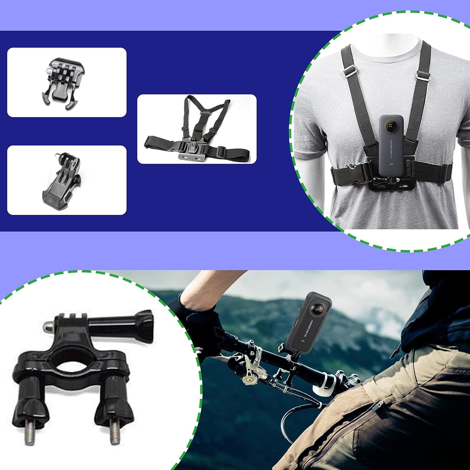 44 in 1 Action Camera Accessory Combo Kit -Compatible with Insta360 One X4,X3,X2