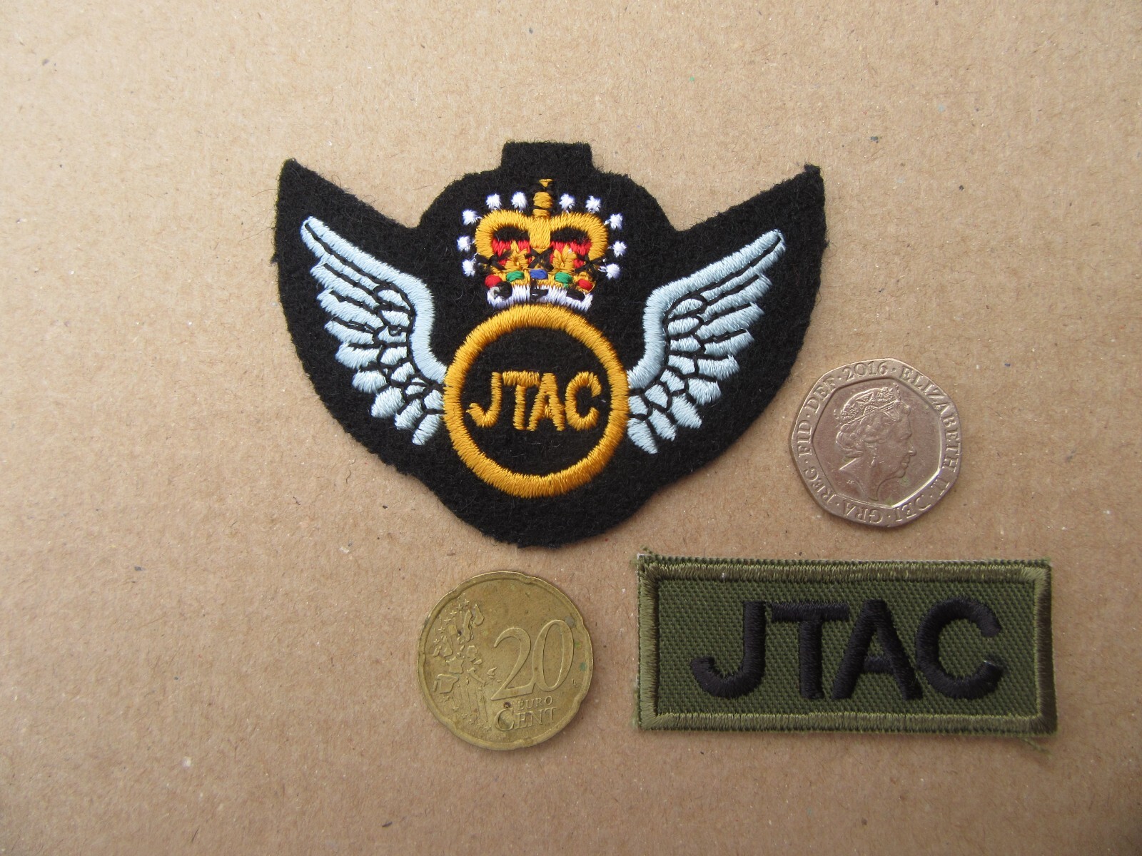 MOD Current Issue, JTAC Wings and MTP Combat Uniform patches.
