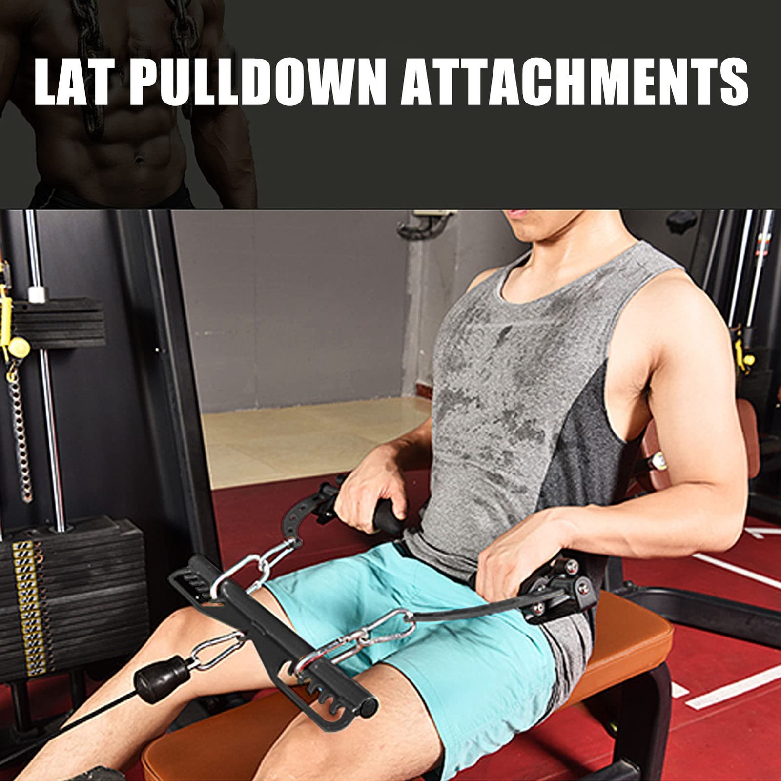 LAT Pulldown Attachments for Cable Pulley System Machine, T-bar Row Landmine ...