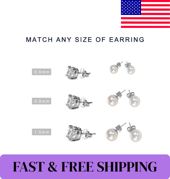 30Pcs/15 Pairs 925 Sterling Silver Earring Backs Replacement Secure Ear Locking
