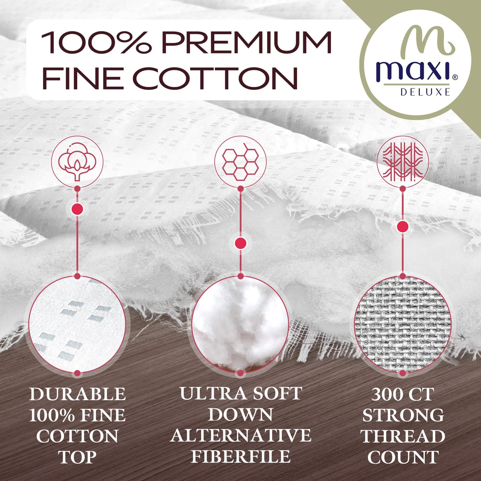 Maxi Full Size Mattress Pad - Luxurious Cotton Sateen Full, White