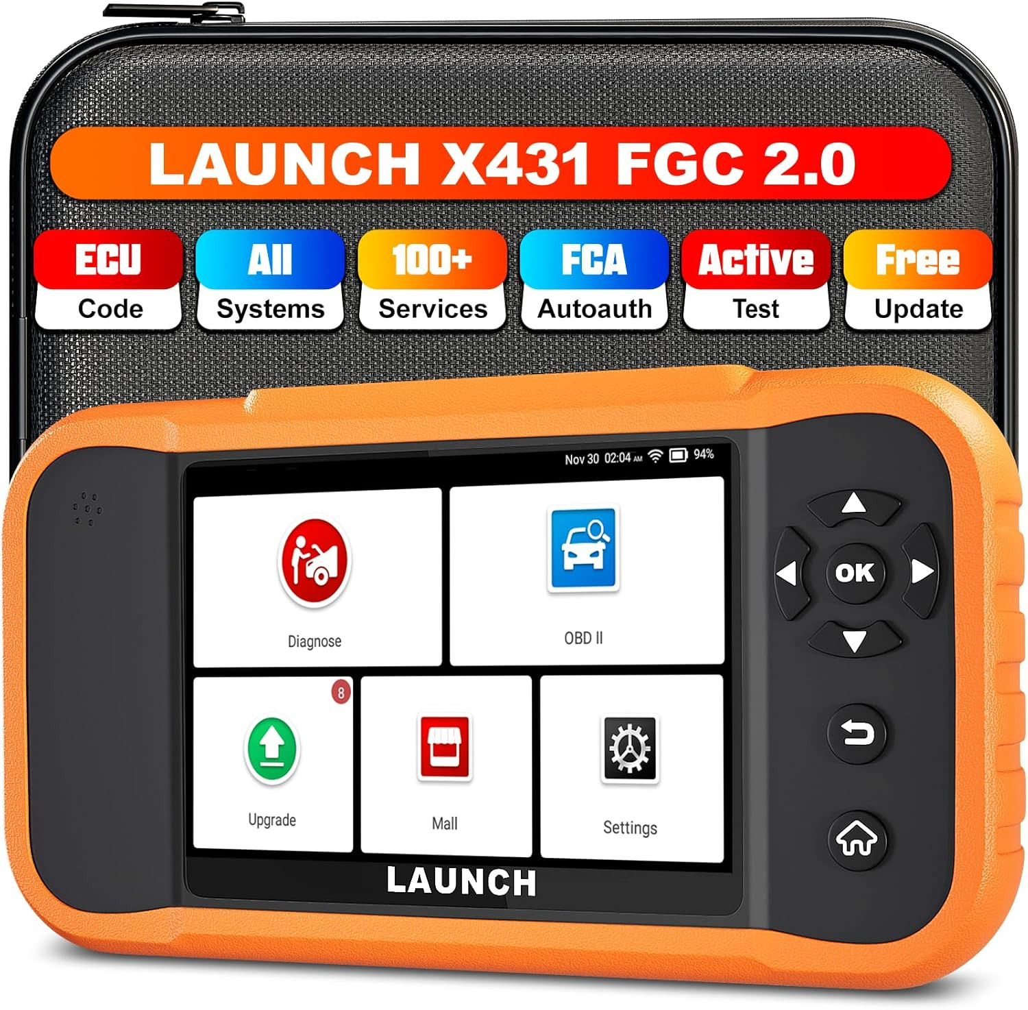 LAUNCH X431 Creader Elite 2.0 FGC OBD2 Scanner ECU Coding for Ford/GM/Chrysler