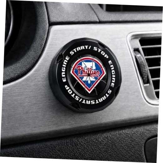 Phillies Car Engine Start/Stop Button Cover, Stylish Self-Adhesive for YPh12ill