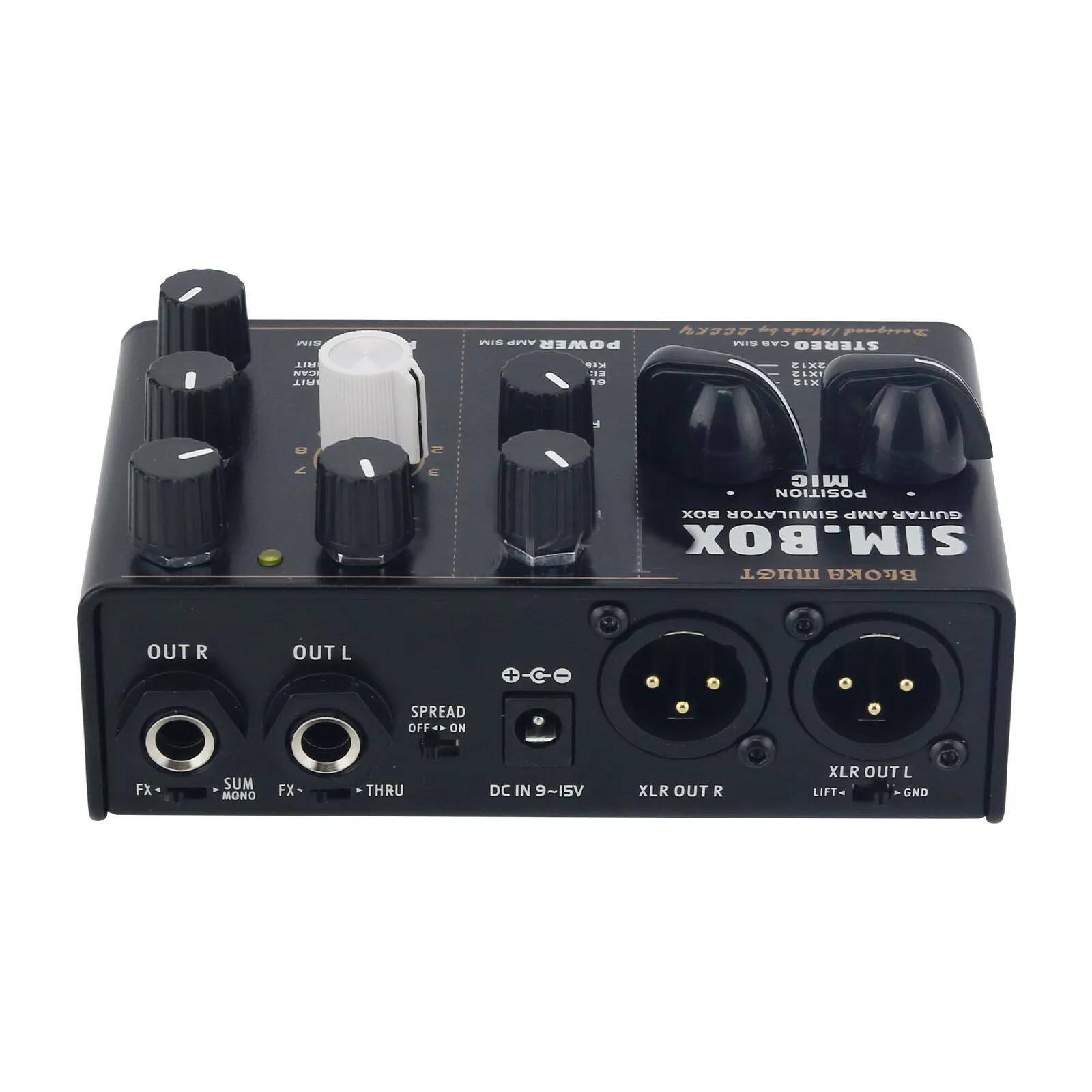 Black SIM BOX Electric Guitar Amp Simulator Box Cabinet Simulator Effect Pedal