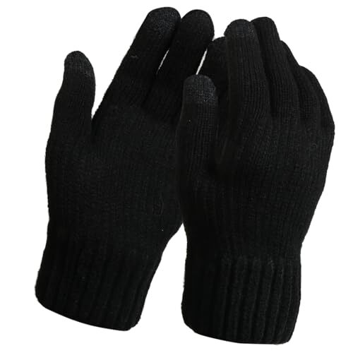 Men's Winter Touchscreen Magic Gloves Warm Knit Fleece Lined for Cold Weather