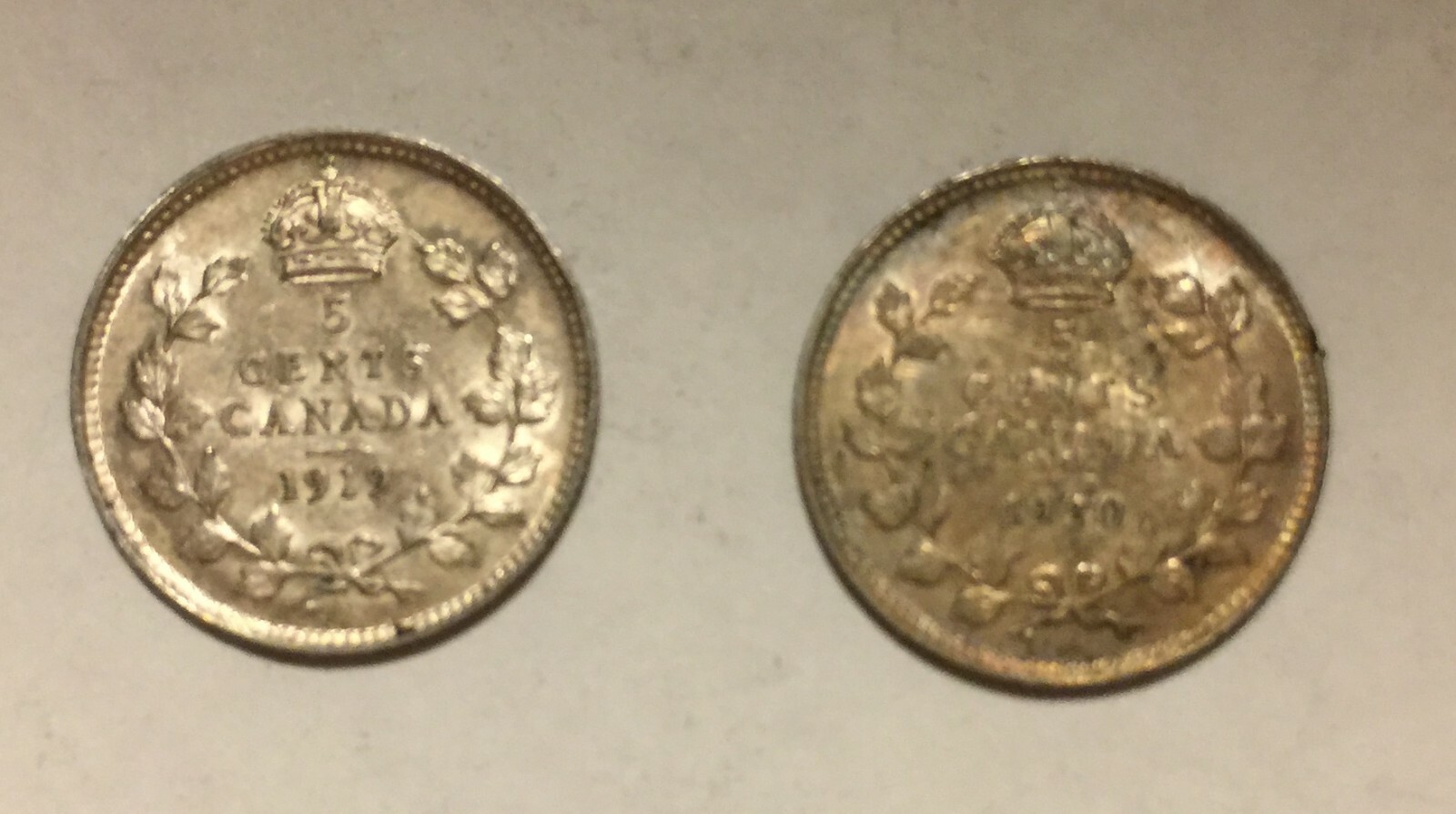 Canada 5C 1919 & 1920 AU (#1736)