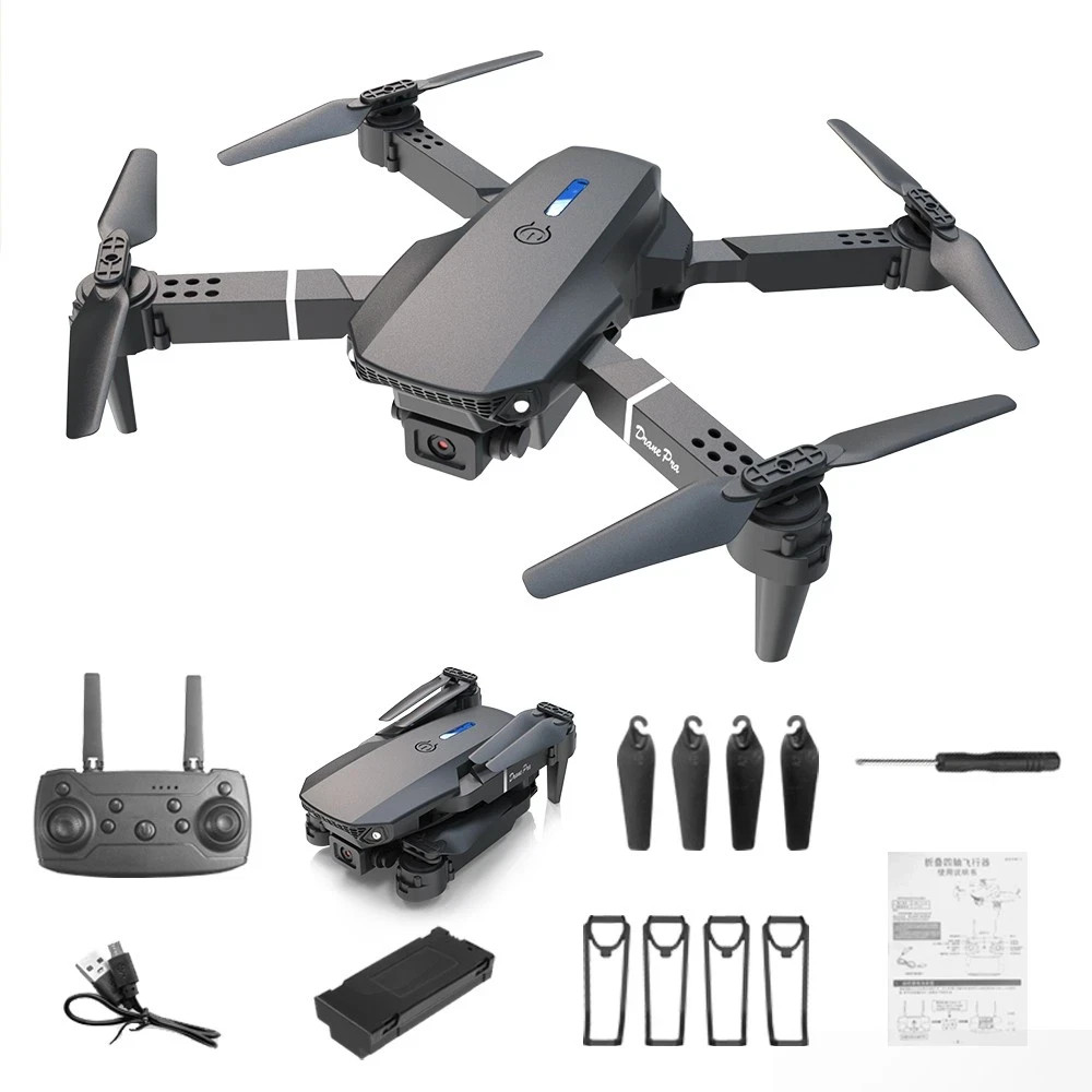Drone 4K HD Dual Camera WiFi FPV RC Foldable Quadcopter Remote With Screen Gift