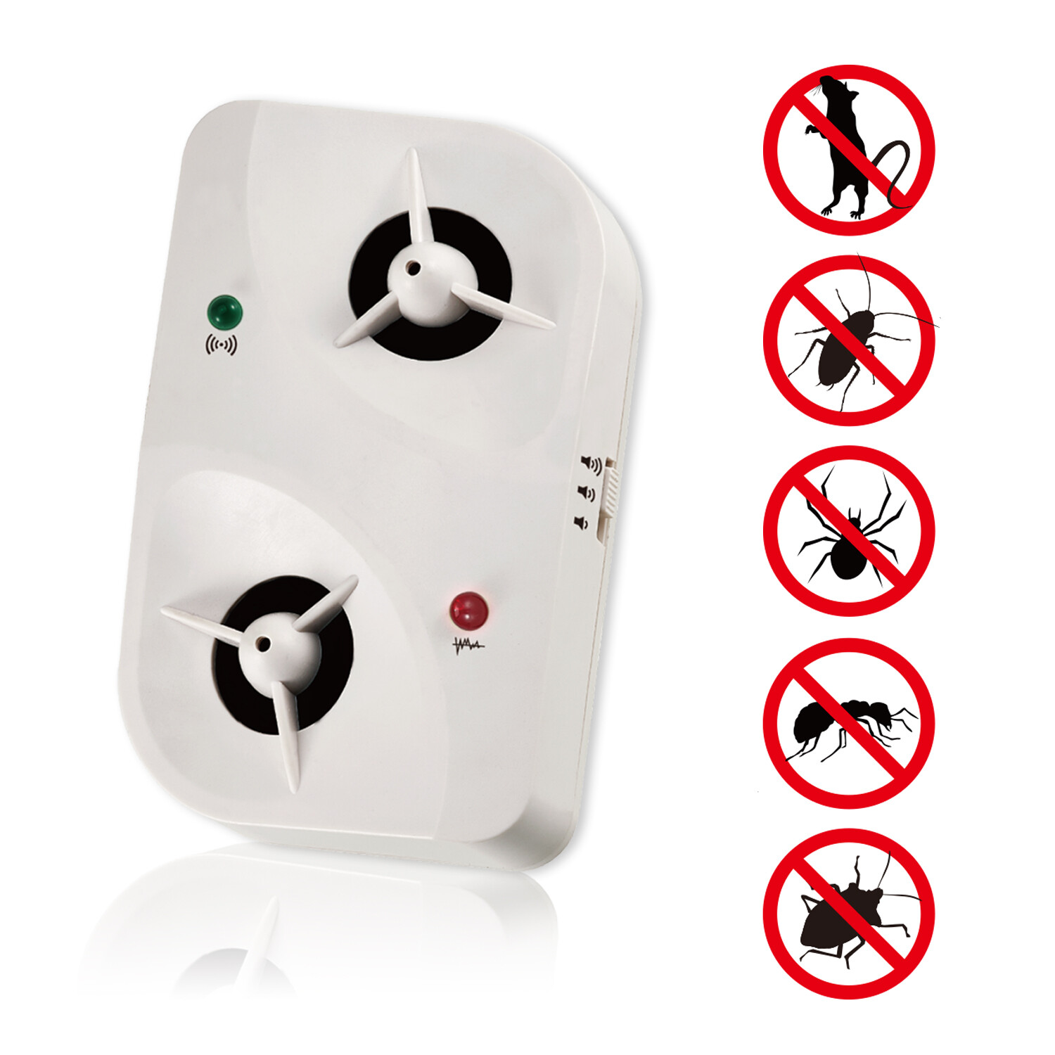 Multifunction Pest Repeller,Ultrasonic Wave,Decibel Switch,Electromagnetic Wave