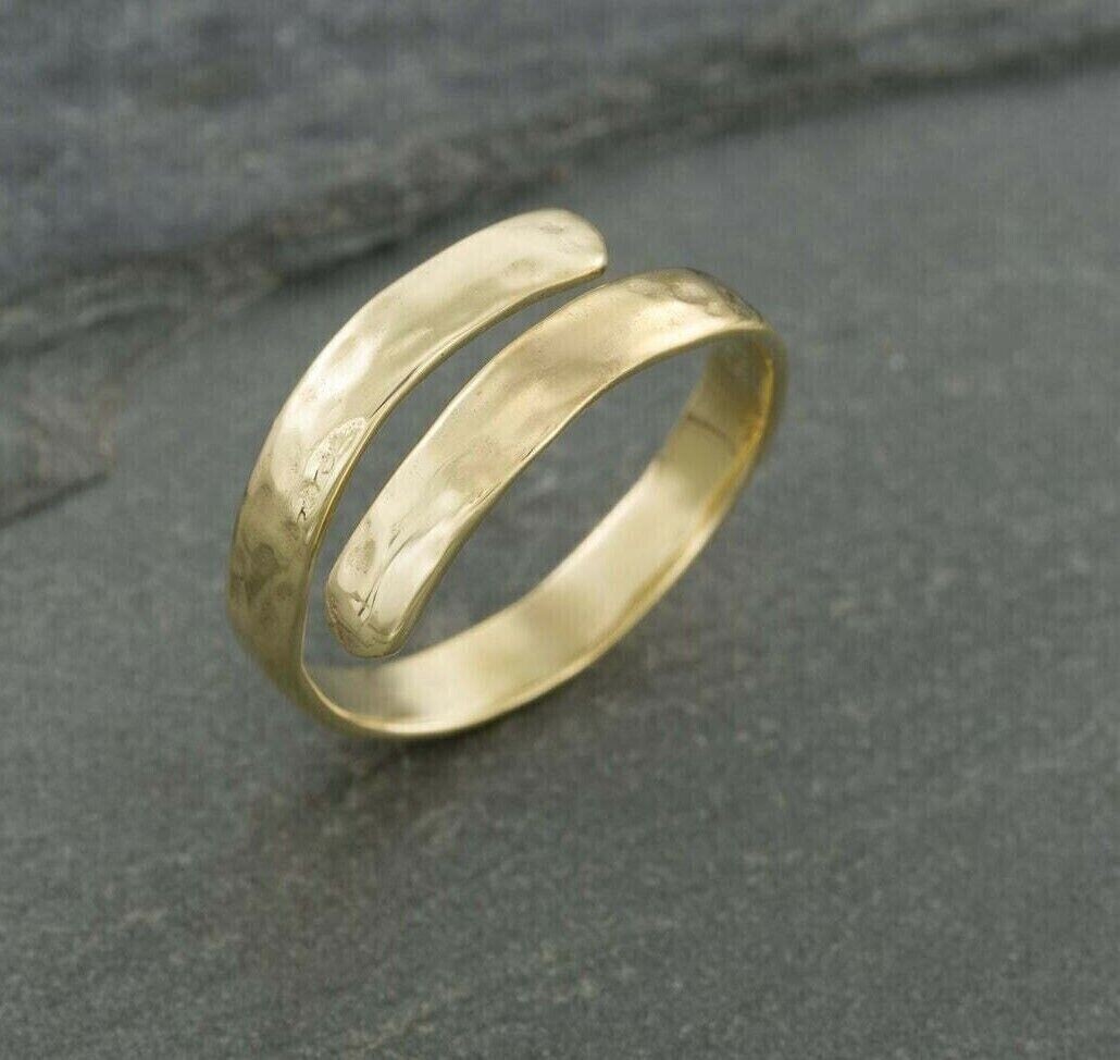 Women's Adjustable Toe Ring Solid Metal 925 Sterling Silver Yellow Gold Plated