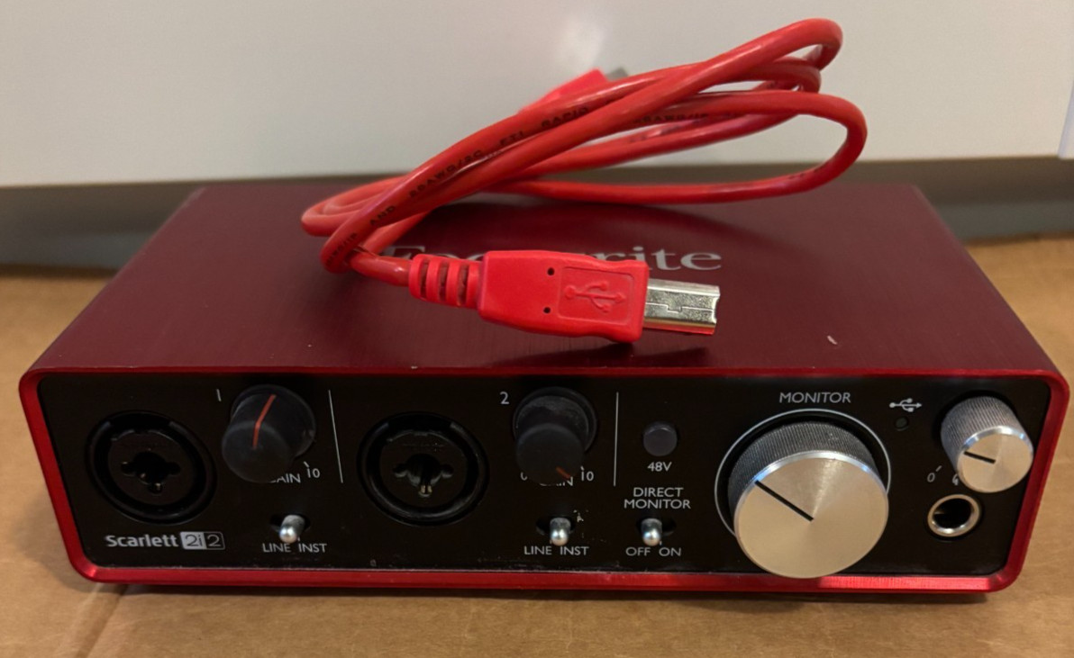 Focusrite Scarlett Solo 2nd Gen USB Audio Interface Red For Parts or Repair