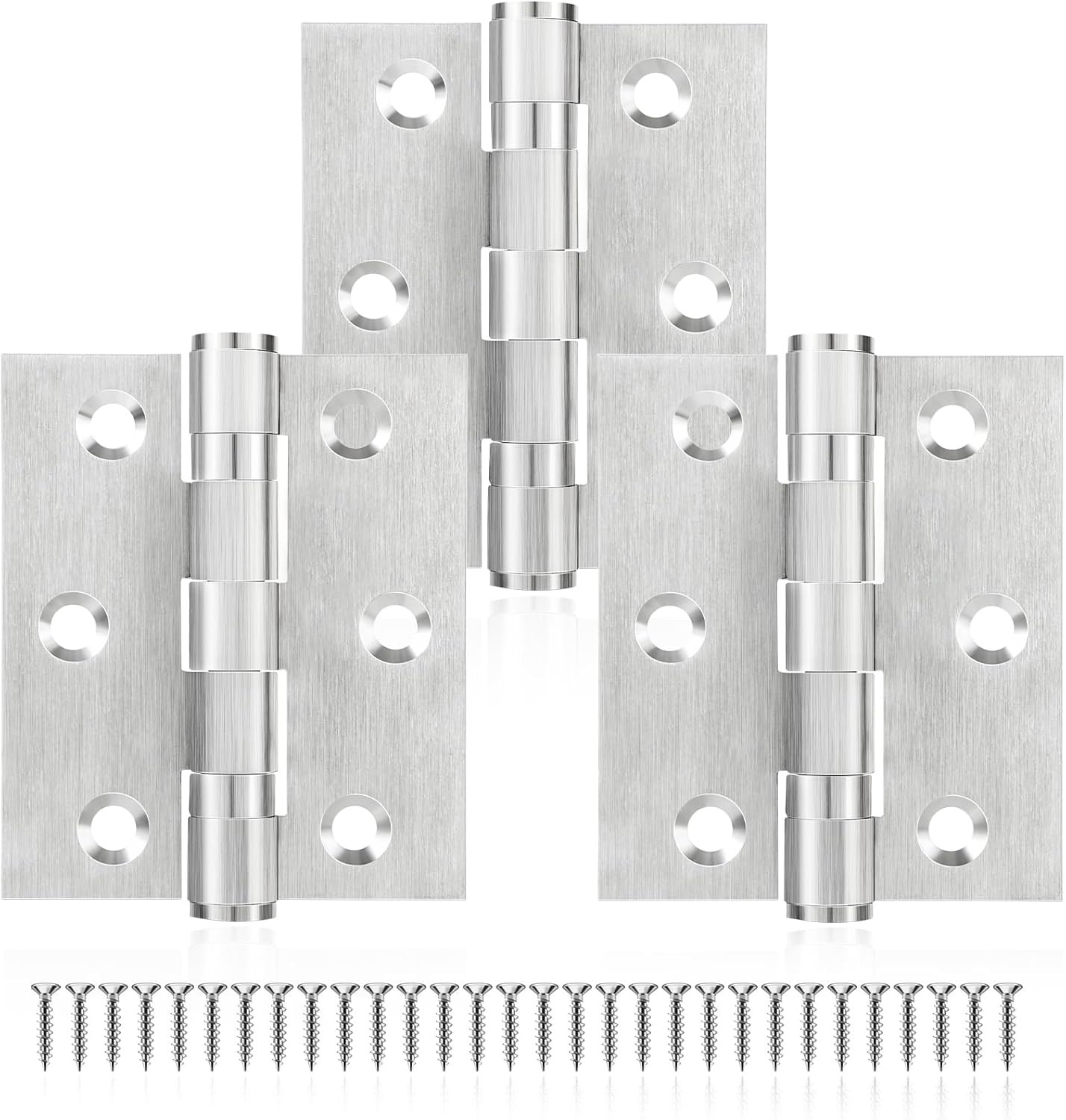 3Pcs Stainless Steel Door Hinges 3 Inch, Heavy Duty Ball Bearing Hinges for Inte