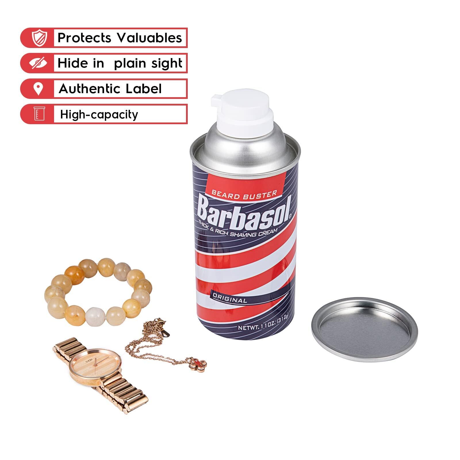 Barbasol Diversion Safe Stash Can with Food Grade Smell Proof Bag with Hidden...