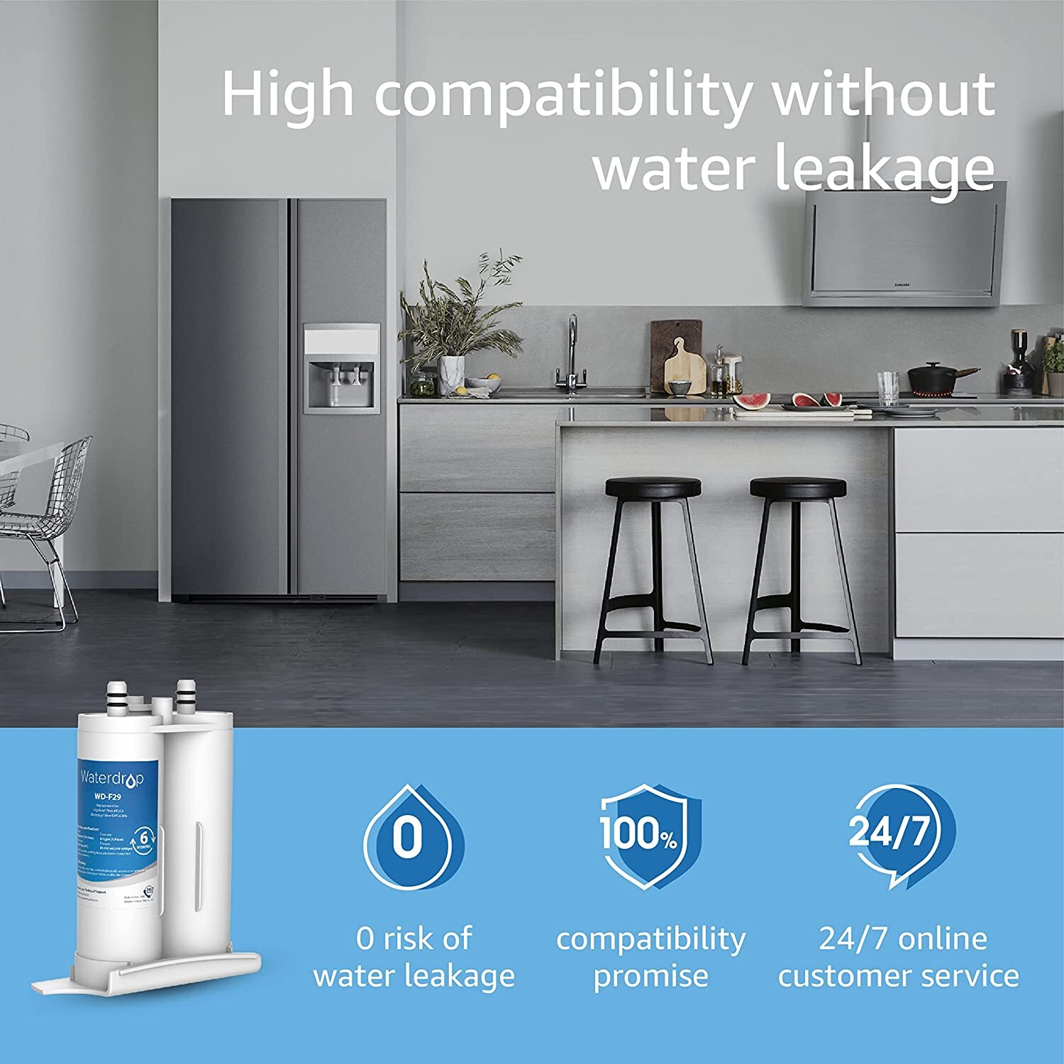 Waterdrop WF2CB Water Filter, Replacement for PureSource2, fc100, ngfc 2000