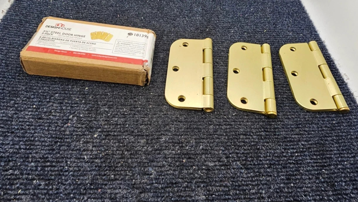 (QTY 9) Design House 181396: 3-1/2" Steel Door Hinge 5/8" Radius Corners