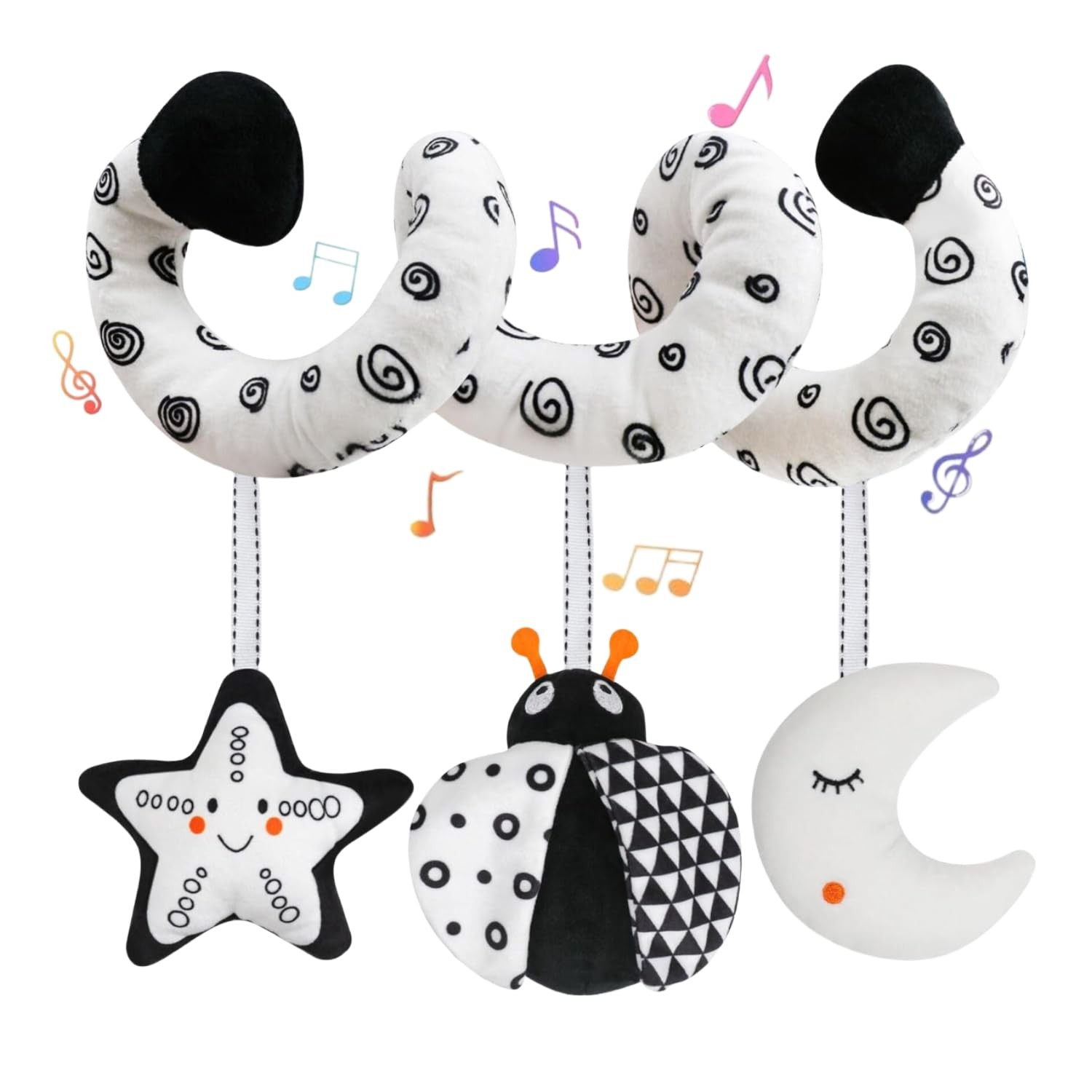 kizh Bug Baby Stroller Car Seat Toy Black White