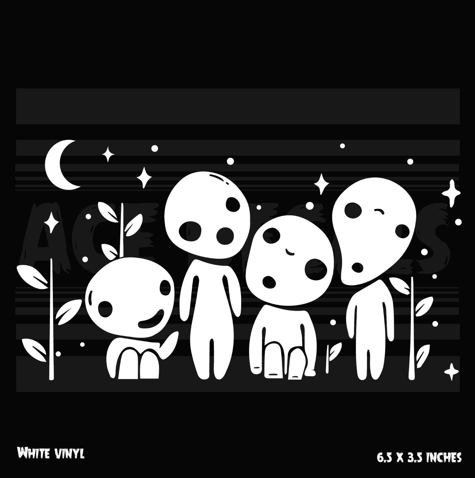 Princess Mononoke  -  Kodama - Moon - Ghibli - Anime - Vinyl decal sticker