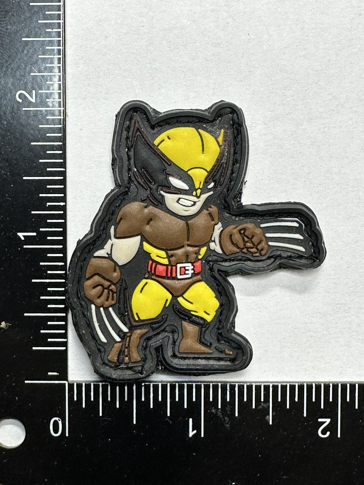 Wolverine Brown Suit marvel xmen pvc rubber morale ranger eye patch Edc