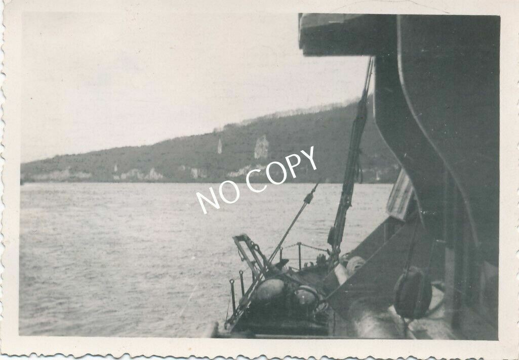Photo WW II Entrance Frécamp Wehrmacht Minesweeping Boat 9 France F1.28
