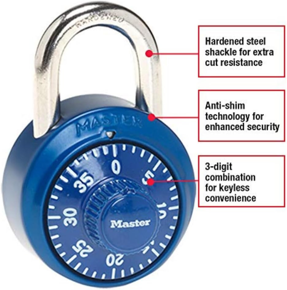 Combination Lock, Indoor Locker and Gym Lock with Preset Combinatio