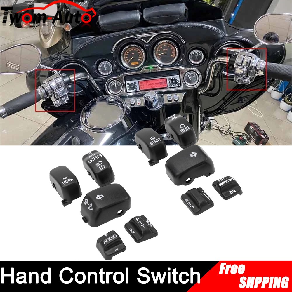 Motorcycle Hand Control Switch Housing Caps Fit For Harley Touring Electra Glide