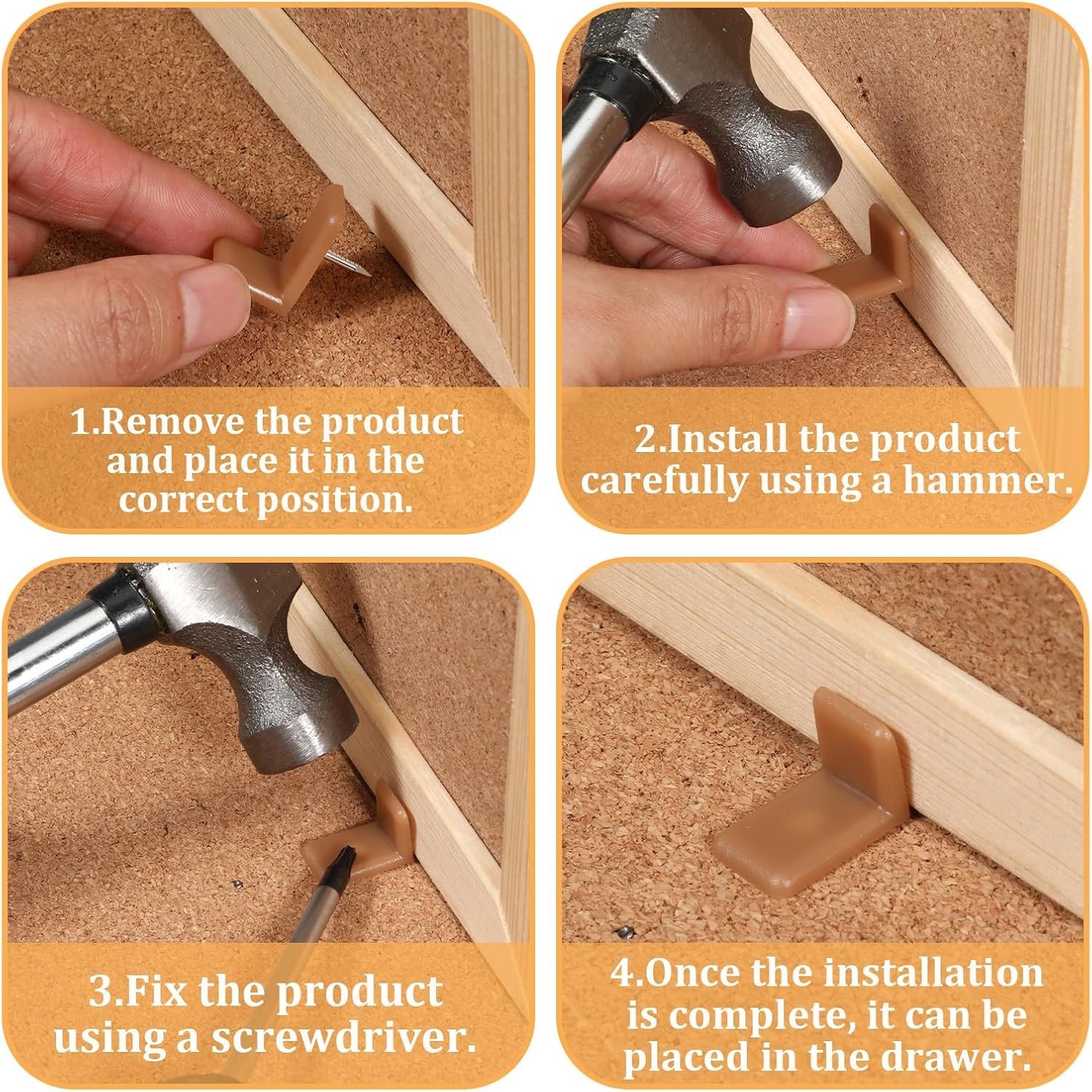 30 Pcs L-Shape Drawer Glides for Smooth Sliding and Furniture Repair