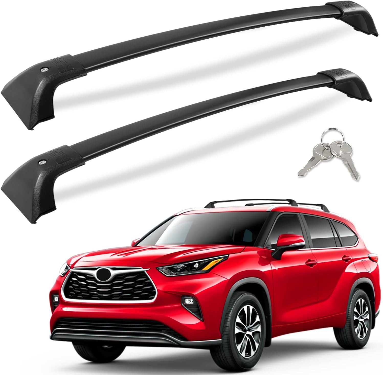 Lockable 260lbs Cross Bars Roof Racks Fit for Toyota Highlander 2020-2026 XLE Li