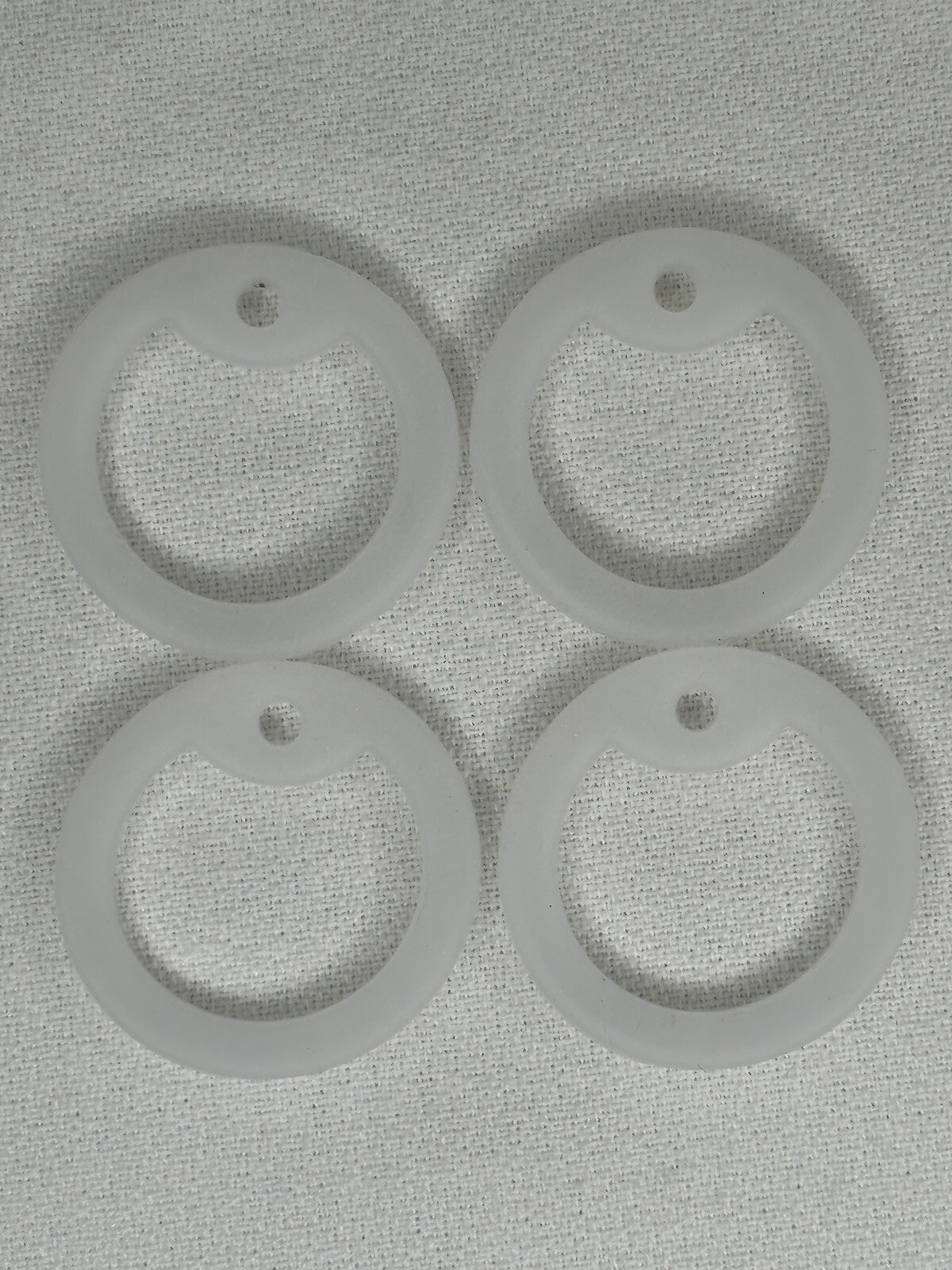 Four (4) USA Made Army Marine Military Silencer Clear Dog Tag Silencers