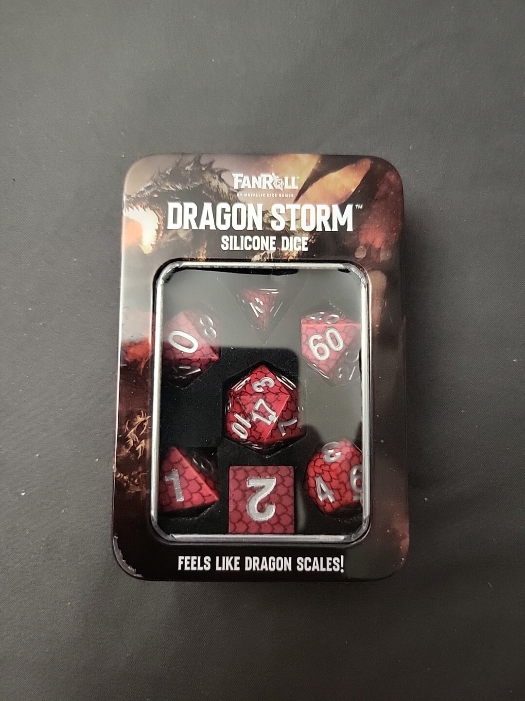 Fanroll Dragon Storm Silicone Dice Set of 7: Red Dragon Scales NIP (CU)