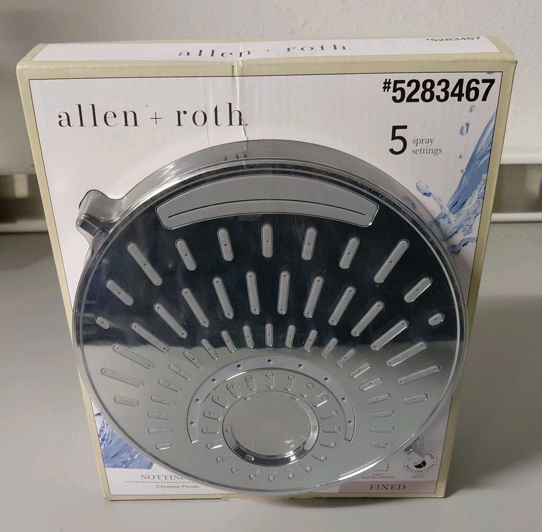 Allen + Roth Nottingham Chrome 8in Waterfall Round Showerhead