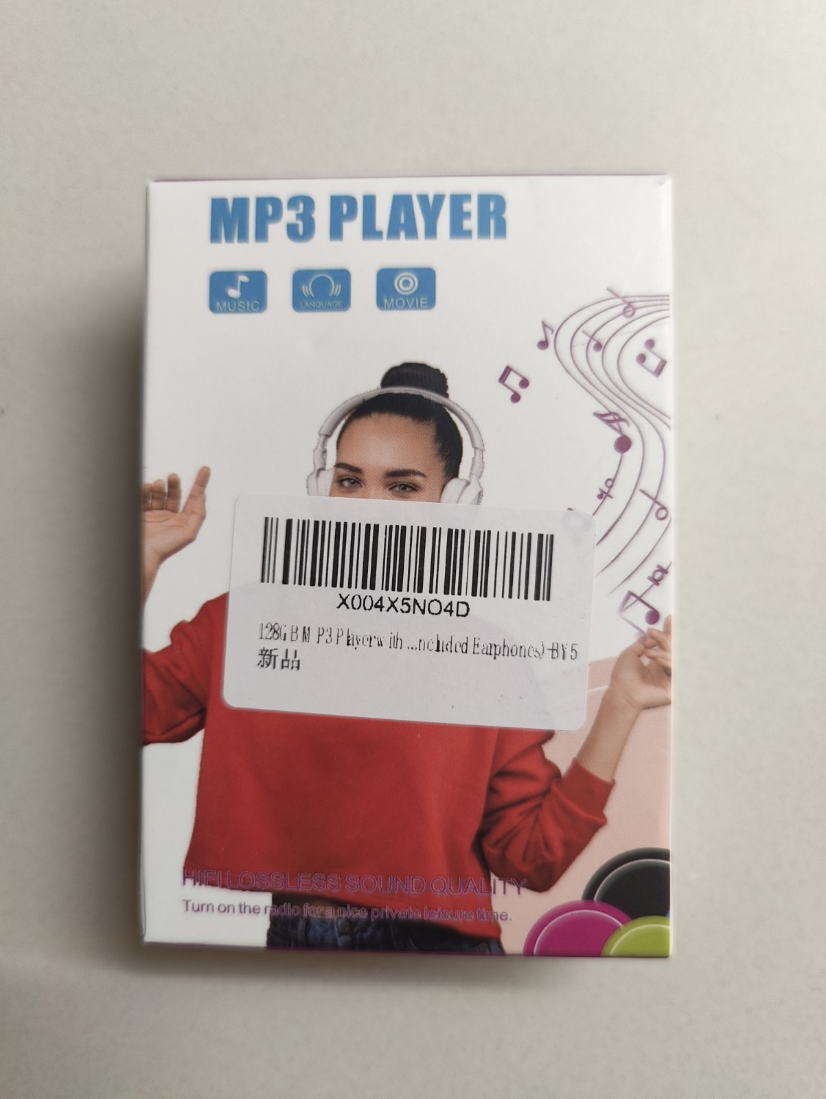 128GB MP3 Player w/ Bluetooth Built-in Speaker,  Black