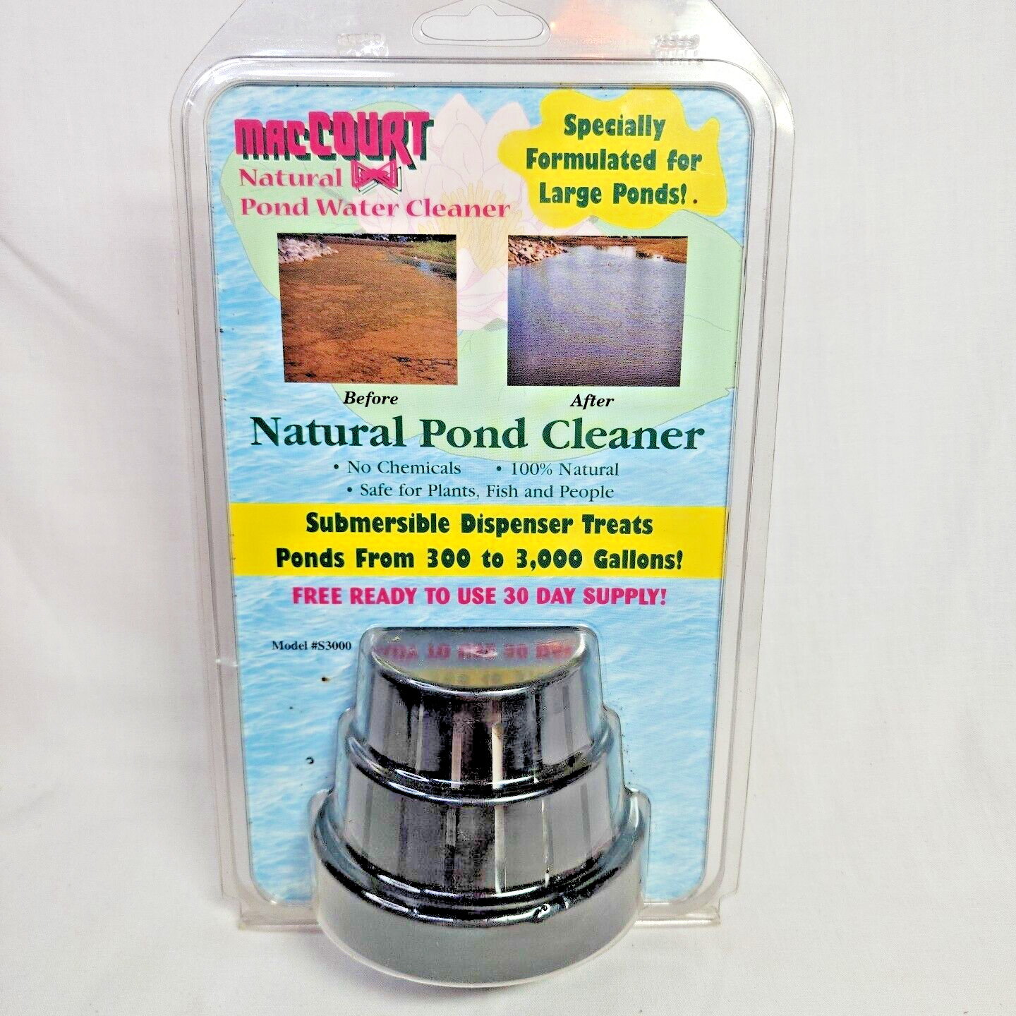 MacCourt Natural Pond Water Cleaner for Large Ponds No Chemicals Safe Fish Plant