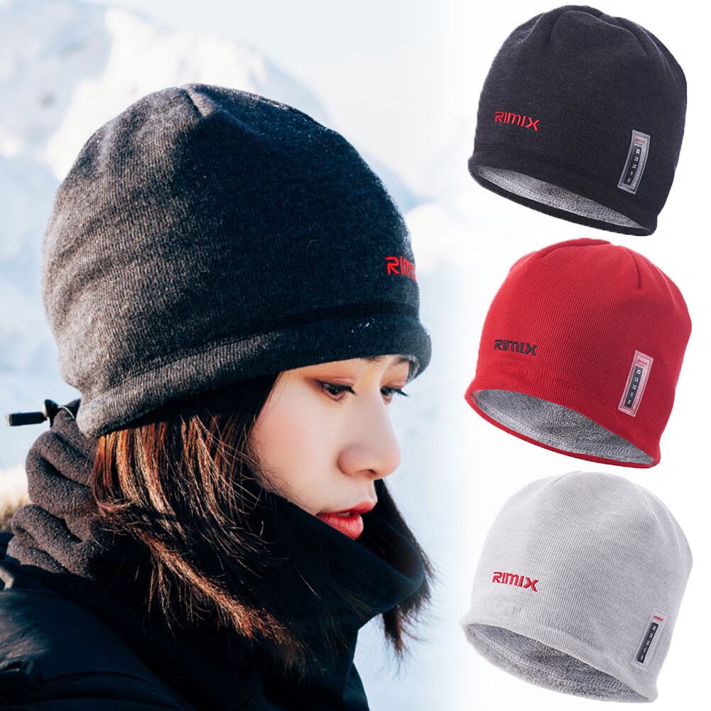 Winter Warm Beanie Hat Windproof Fleece Cycling Skiing Knitted Hat for Men Women