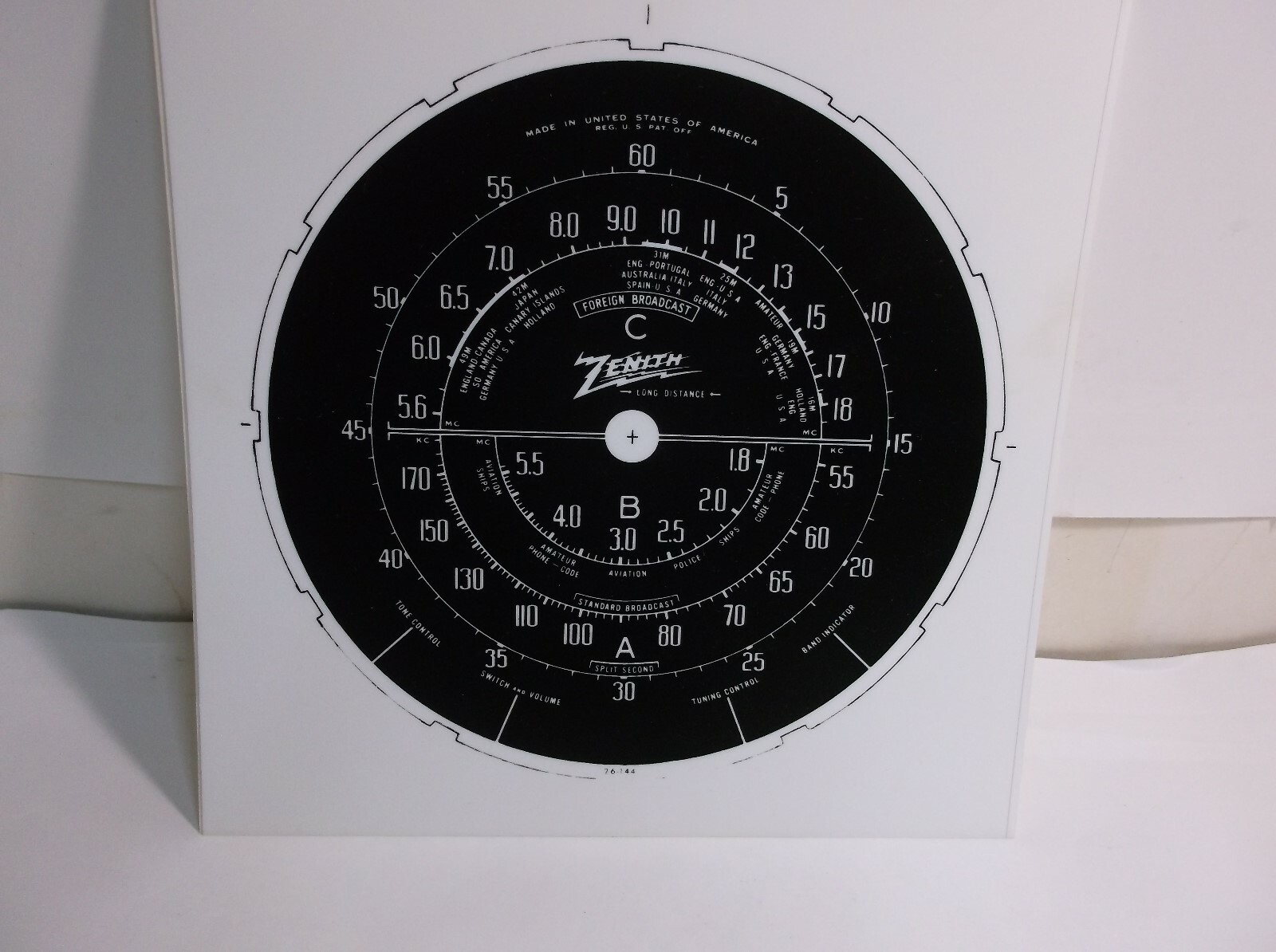 Authentic Vintage Replica Zenith RADIO DIAL #26-144 , 6-s-229, 6-s-239, 6-s-241