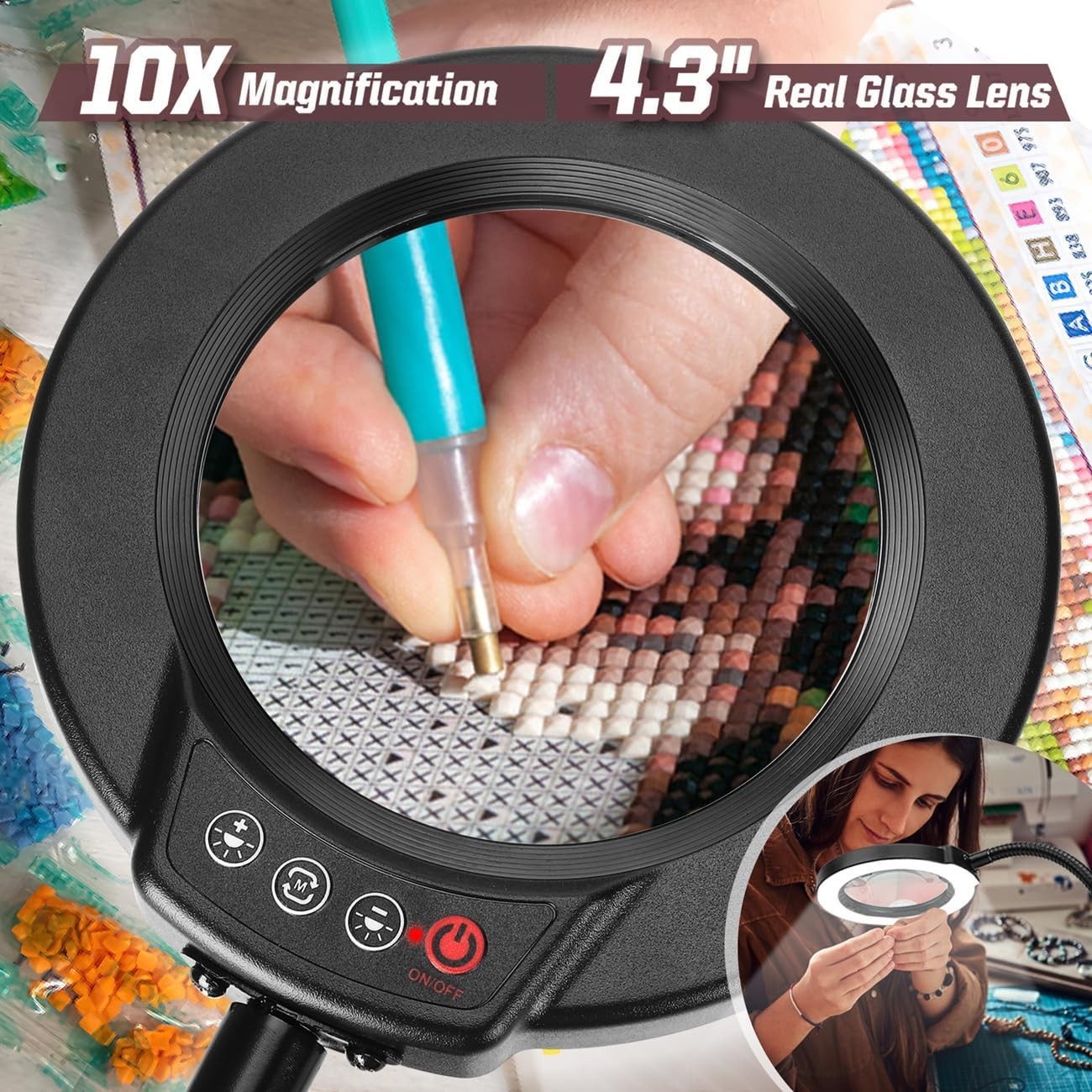 High-Definition 10X Magnifying Lamp: Space-Saving Design with Versatile Lighting