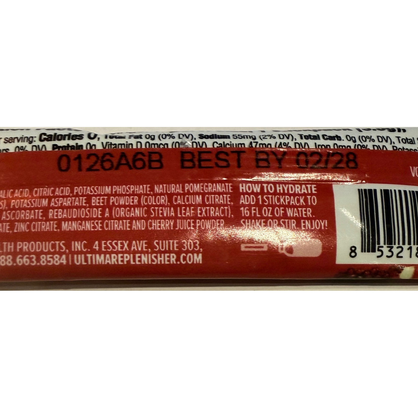 Ultima Electrolytes Powder Packets- 12ct Cherry Pomegranate- Hydration Sticks