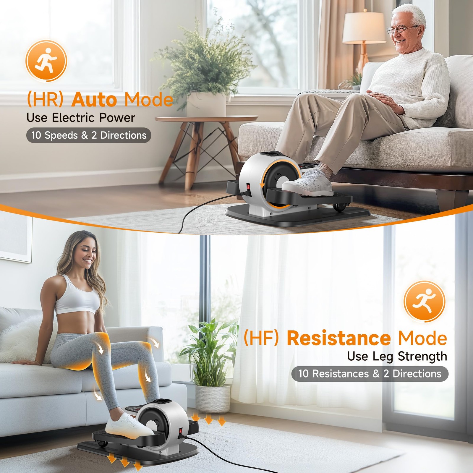 Under Desk Elliptical Sturdy Mini Leg EllipseFully Assembled Elliptical Exerc...