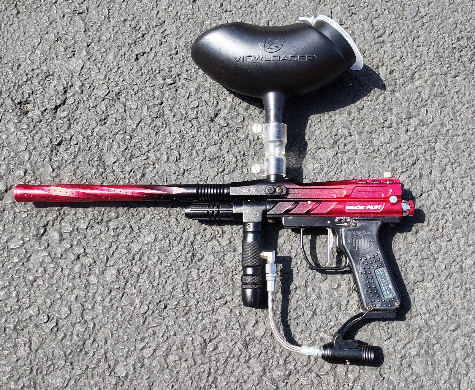Spyder Pilot ACS Paintball Marker Gun Black/Red Electronic UNTESTED