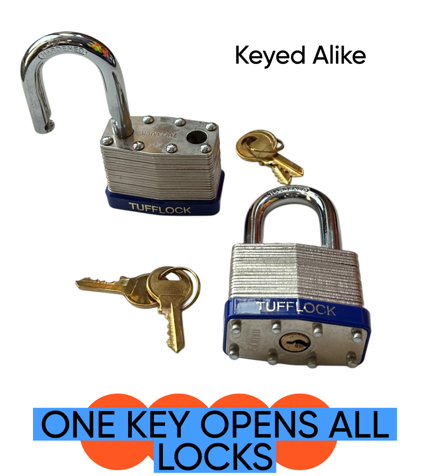 50mm 2inch Laminated Pad Locks Keyed the Same Alike