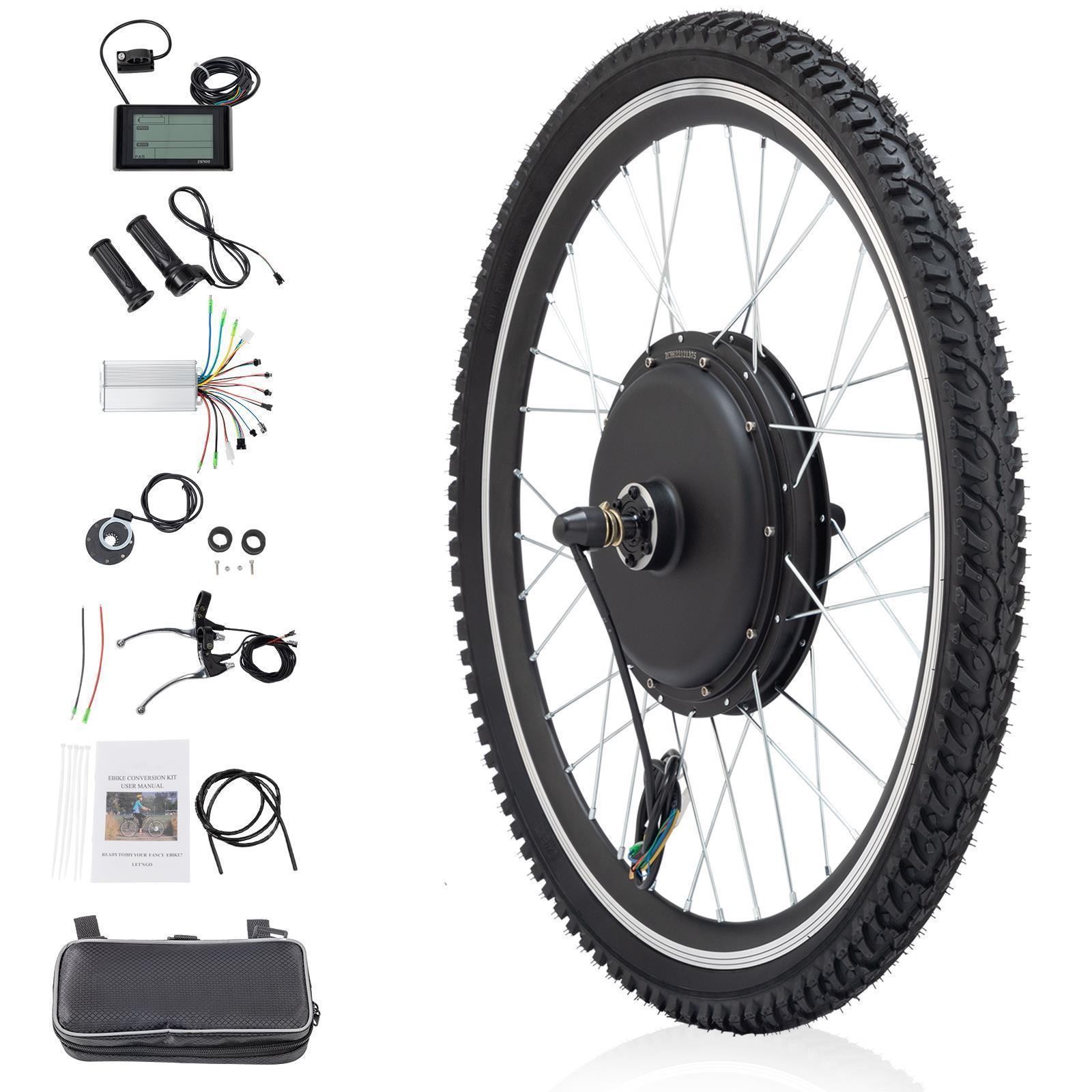 24'' 26'' Electric Bicycle Motor Conversion Kit LCD Front / Rear Wheel EBike