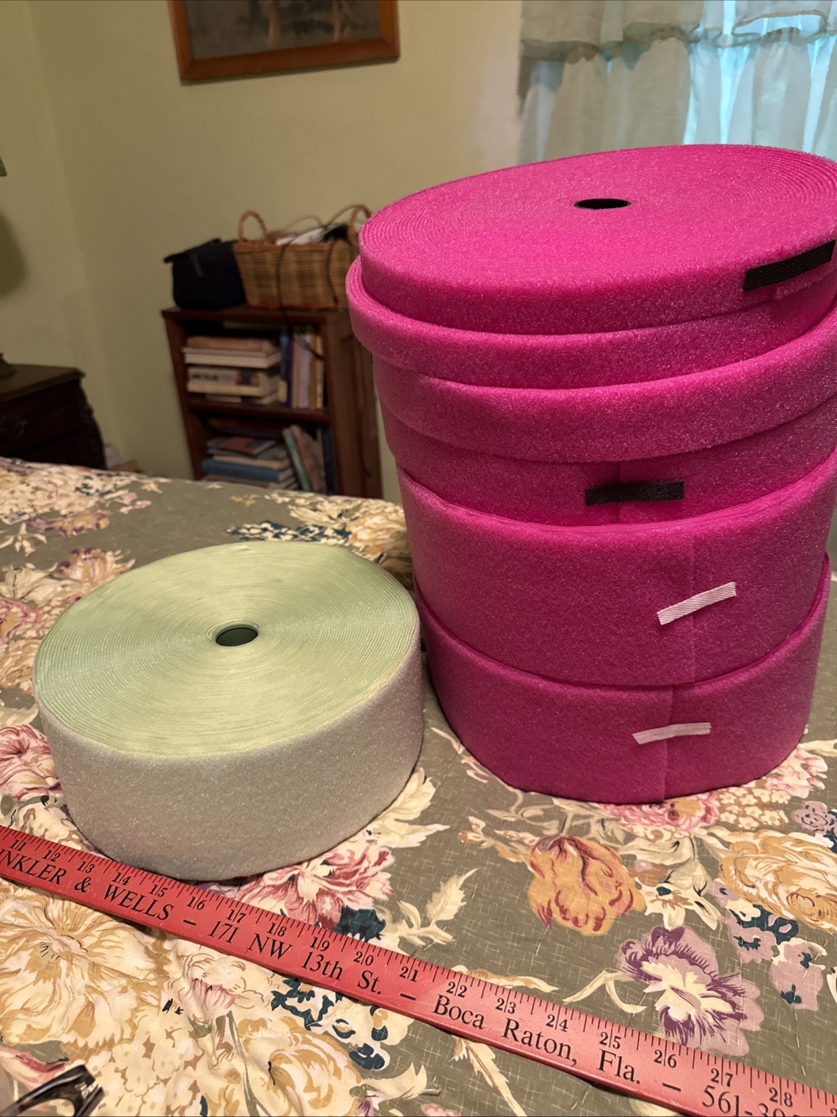 Lot Of Velcro Pink And Green 2 X 1”, 1.5”, 4.5” Pink, One X 4.5” Lime Green