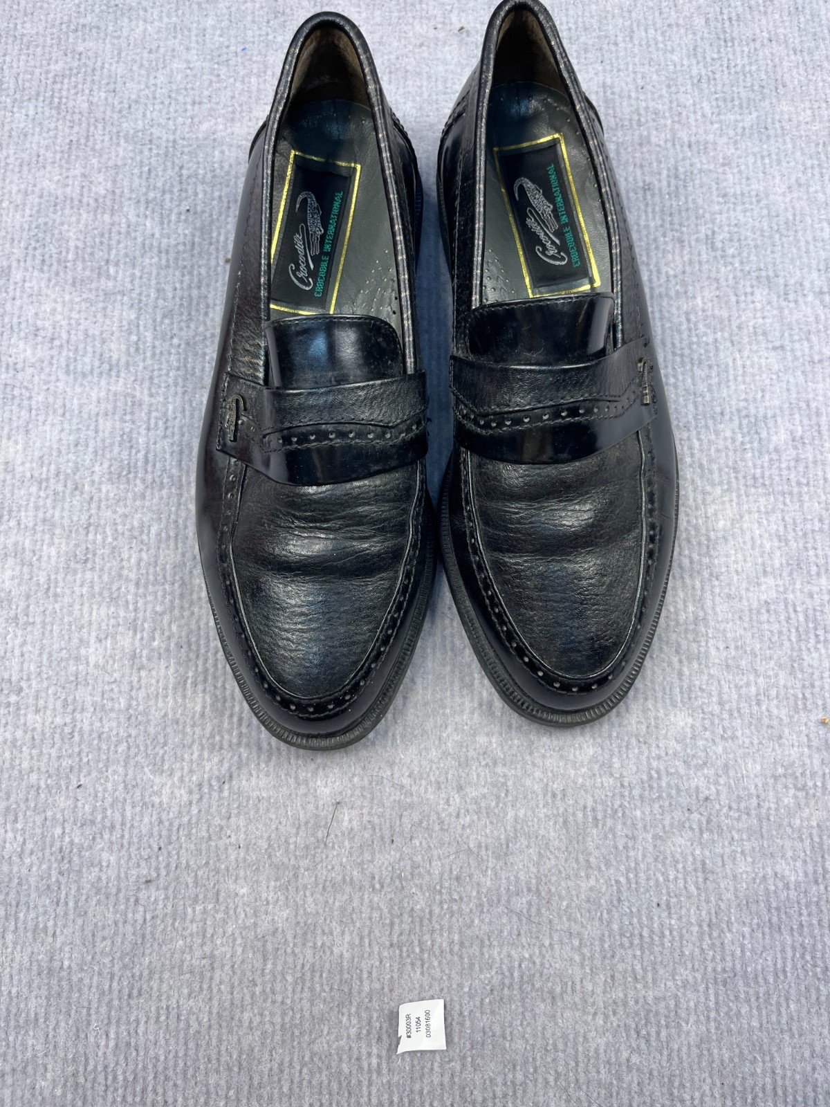 Crocodile Penny Loafers Shoes Mens Black Upper Leather Comfort Slip On Round Toe
