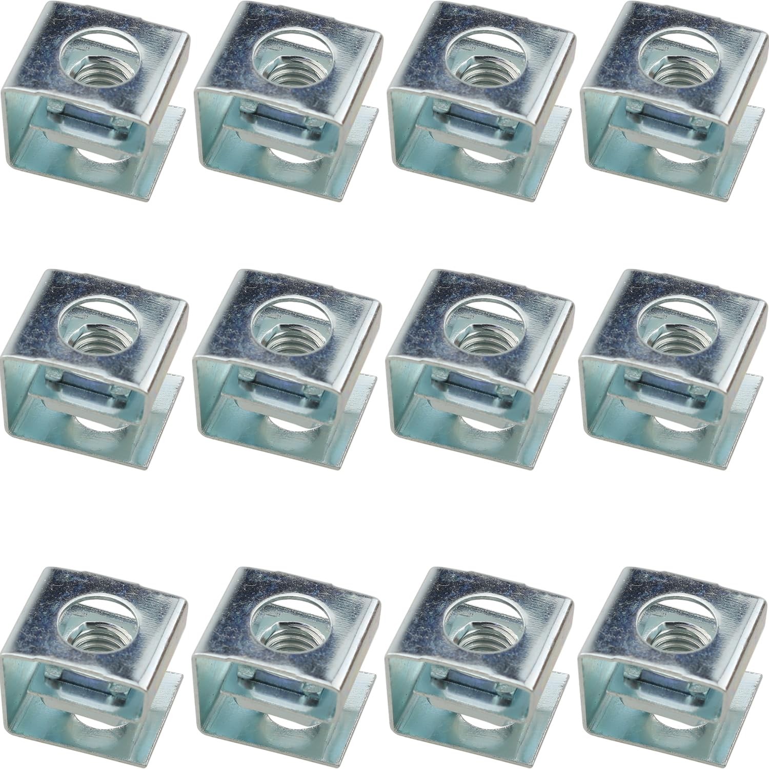 12PCS M6 Cage Nuts, Carbon Steel, U-Shaped Slide-on, Server Rack, Cabinet
