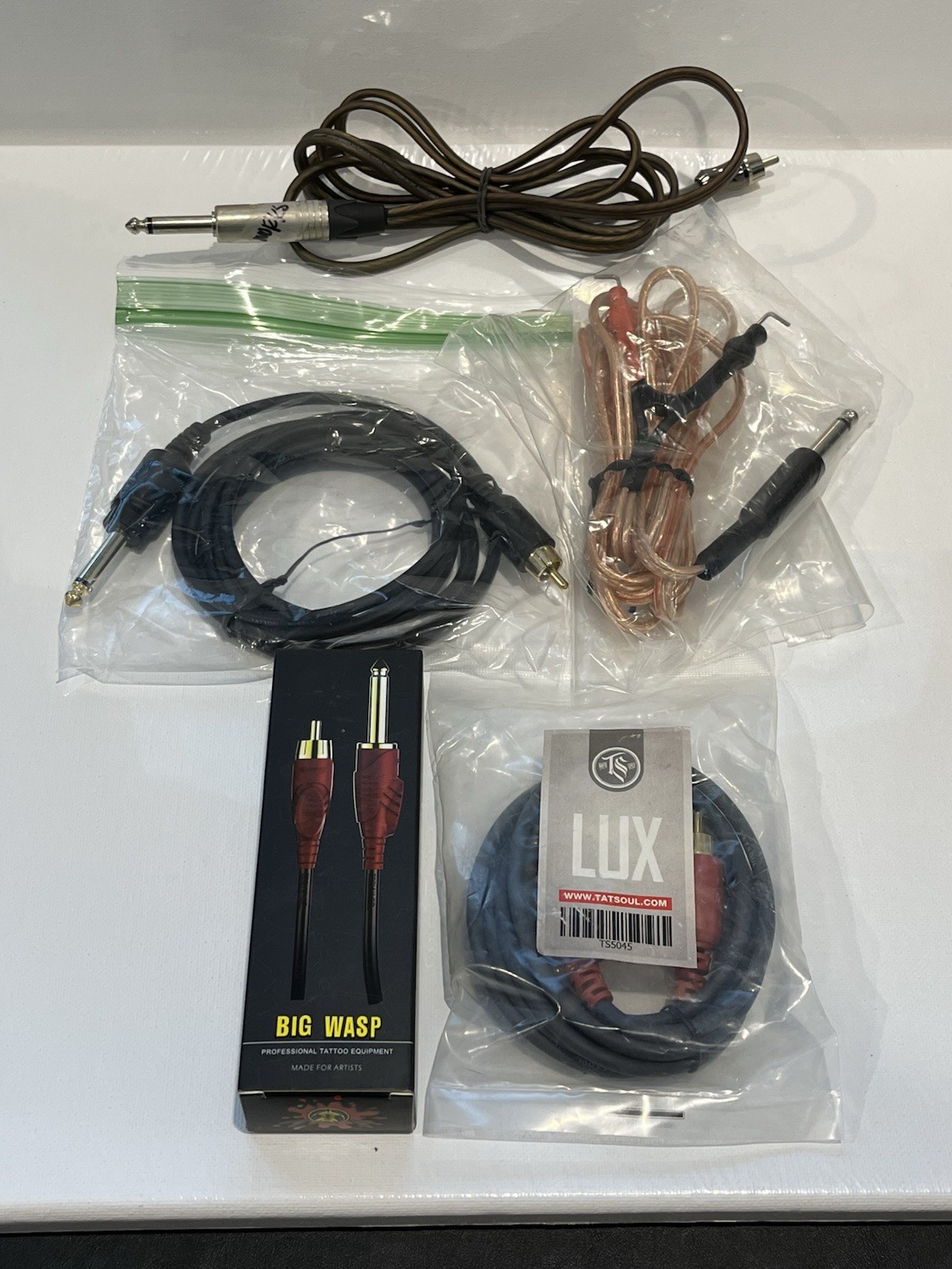 7 RCA TATTOO MACHINE CORDS- 1 CLIPCORD Tatsoul, Big Wasp, Neutrik, Trendy Tattoo
