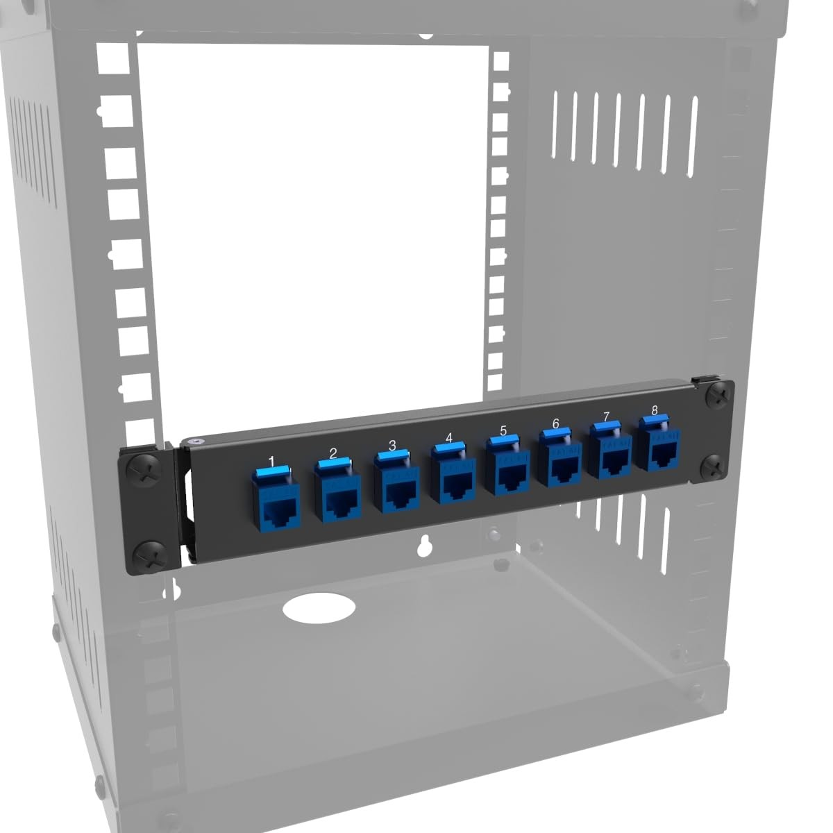 1U 10" Mini Hinged 8 Port Blank Keystone Patch Panel For Rack Mount 8Hole